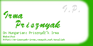 irma prisznyak business card